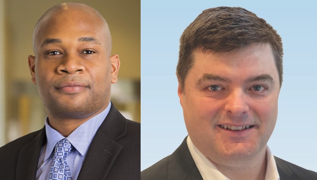 UP Executive Vice President, Marketing and Sales Kenny Rocker (left) and Principal Director of WSP's Transit and Rail national business line Chris Heald (right)