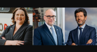 Pictured (left to right): Dottie Watkins, CapMetro; Andrew Barr, Hitachi Europe Ltd.; and Giuseppe Marino, Hitachi Rail.