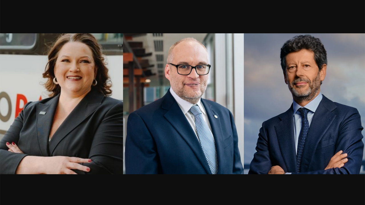 Pictured (left to right): Dottie Watkins, CapMetro; Andrew Barr, Hitachi Europe Ltd.; and Giuseppe Marino, Hitachi Rail.