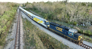 Brightline on Feb. 19 welcomed the Bright Orange 2 trainset to Orlando, Fla., following its 10-day journey from Siemens’ rolling stock facility in Sacramento, Calif.