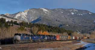 Pictured: MRL manifest approaching Bozeman, Mont. (Bruce Kelly Photograph)