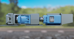 Installed in the railcar pocket, the Miner FCS® uses two draft gears in a specialized tandem arrangement. (Miner Enterprises)