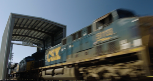 Pictured: CSX’s third train inspection portal from Duos Technologies.