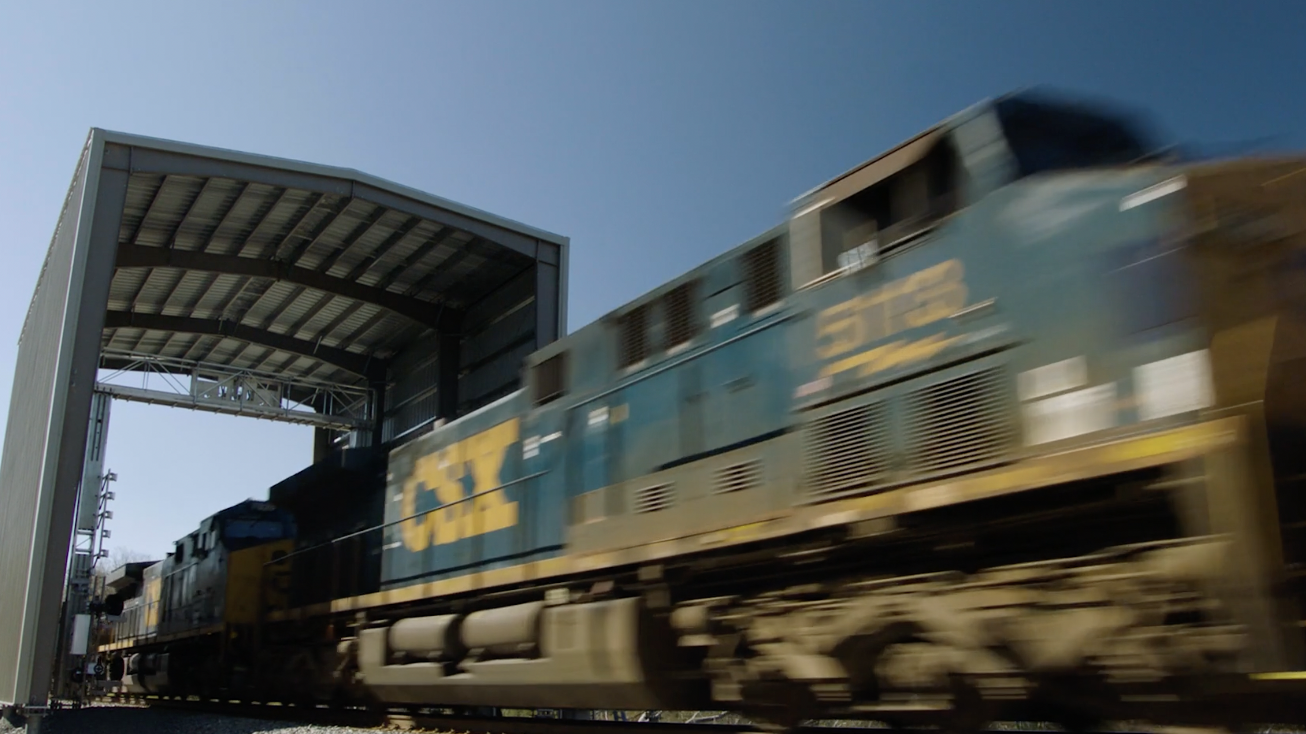 Pictured: CSX’s third train inspection portal from Duos Technologies.