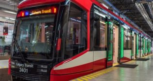 The new Siemens Model 200 railcars, approved by GCRTA, are modeled after a fleet currently used by Calgary Transit (pictured).