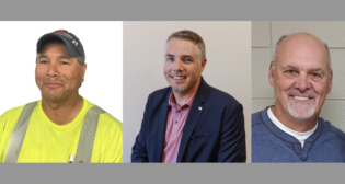 Left to Right: Safety Person of the Year Raul Guerrero, a track inspector at the Texas North Western Railway; Safety Professional of the Year Austin Milton, Director, Safety & Training at The Indiana Rail Road Company; and Schlosser Distinguished Service Award winner Jack Dale Parliament, former President of the D&I Railroad, who passed away in October.