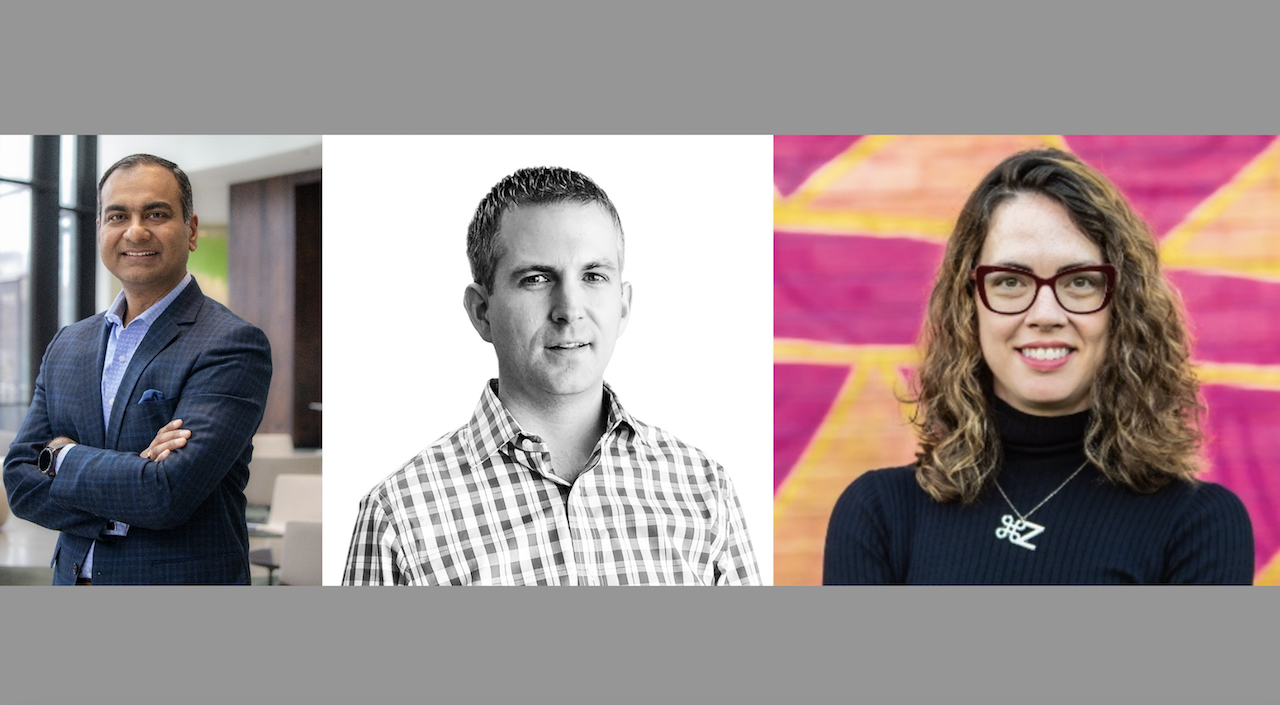 Left to Right: FourKites President Rocky Subramanian; Stantec Transportation Business Leader for North America Dave Sauve; and PTSI Transportation Product Manager of Route Learning System™ Em Hall.