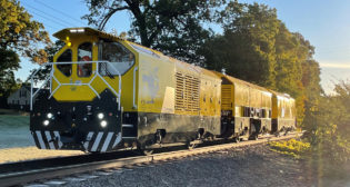 Plasser American ROMILL URBAN 3 E3 hybrid rail milling machine. (Plasser American Photograph)