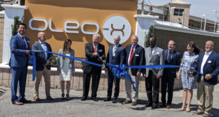 “CSX joined Oleo-X to celebrate the ribbon cutting of its new renewable diesel and sustainable aviation fuel feedstock merchant pretreatment facility in Pascagoula, MS, last week,” the Class I reported via Twitter on May 8. “CSX is proud to be Oleo-X’s transportation partner on this important project.” (Photograph Courtesy of CSX, via Twitter)