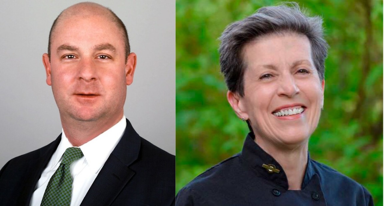 Chris Tecu, Senior Vice President Industrial Development, The Broe Group (left); and Frances Phillips, Senior Advisor-On Board Specialists and Customer Service, PTSI Transportation (right).