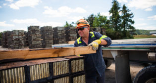 Koppers treated crossties. (Koppers Photograph)