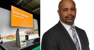 UITP President Renée Amilcar (left; courtesy of UITP, via Twitter); and former CATS General Manager of Rail Operations Deltrin Harris (right).