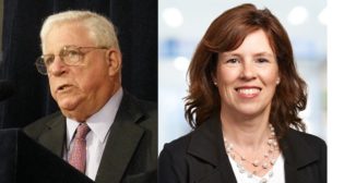 Former MTA Chairman and Lieutenant Governor Richard Ravitch (left), via Wikipedia; and STV Boston Transportation Area Manager Marian Barth (right).