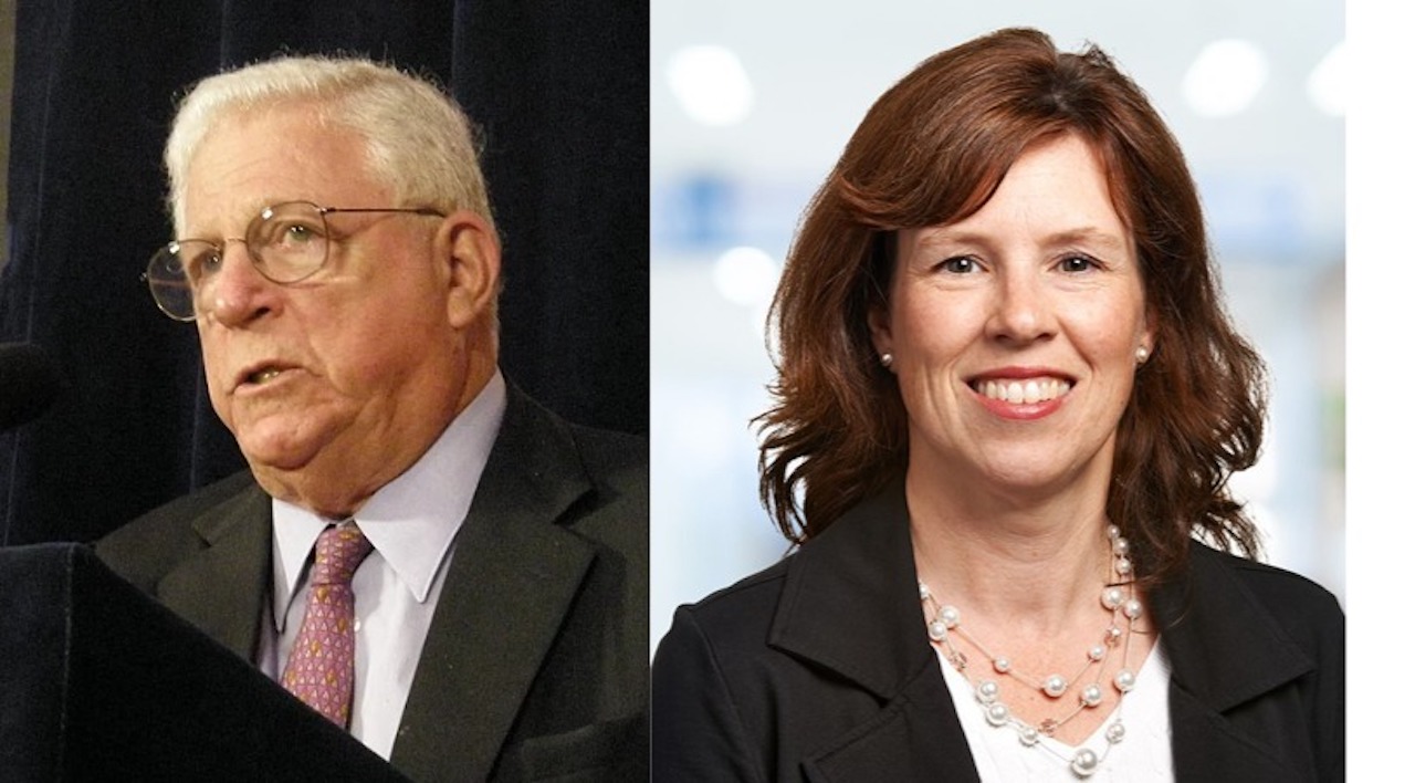 Former MTA Chairman and Lieutenant Governor Richard Ravitch (left), via Wikipedia; and STV Boston Transportation Area Manager Marian Barth (right).