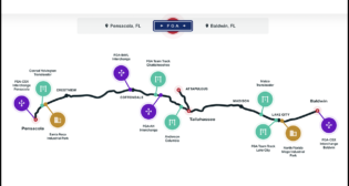 FGA operates on 430 route miles of track in Florida generally running east west along the Interstate 10 corridor between Baldwin and Pensacola, with a branch line from Tallahassee to Atapulgus, Ga. It connects with AN Railway and CSX.