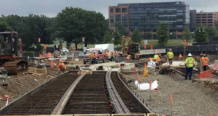“The @PurpleLineMD is a complex project that has seen its share of complications including the set aside of environmental documentation in 2016 & bringing on a new design-build contractor in 2022 to complete work that had sat dormant for 2 years,” Maryland Transit Administrator Holly Arnold reported in a Twitter post on July 14. The agency and Purple Line Transit Partners are facing further delays and seeking approval for a new opening date: spring 2027. (Photograph Courtesy of Holly Arnold, via Twitter)