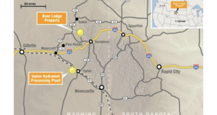 Map showing proposed location of a Rare Element Resources, Inc., (RER) separation and processing demonstration plant. (Courtesy of RER)