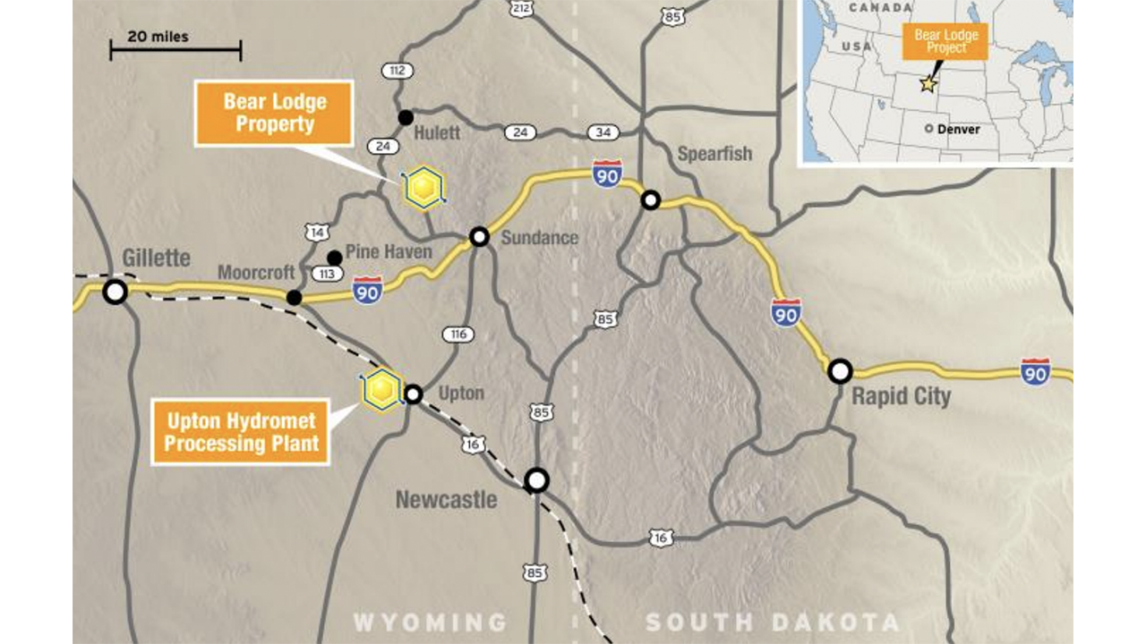 Map showing proposed location of a Rare Element Resources, Inc., (RER) separation and processing demonstration plant. (Courtesy of RER)