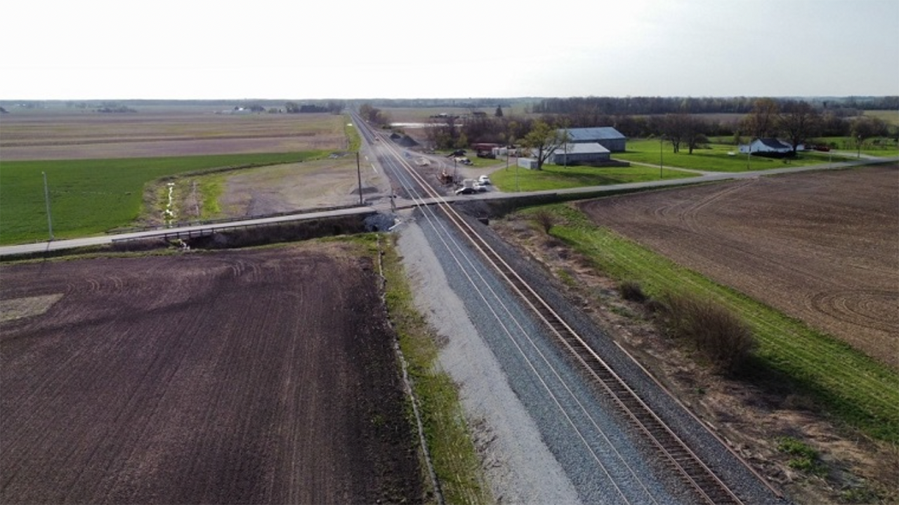 Pictured: Norfolk Southern’s recently completed siding extension project in Campbellstown, Ohio. (NS Photograph)