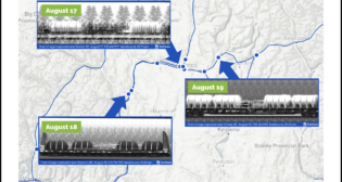 CN and CPKC have been regularly deploying fire suppression cars throughout B.C., according to RailState, whose sensors captured the train images above at Kissick, Drynoch and Chase during the intense wildfire activity over the past week.