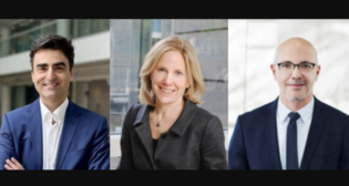 Daniel Farina (left), Sophie Lussier (center) and Philippe Batani will transition to new roles at CDPQ Infra starting Sept. 5.