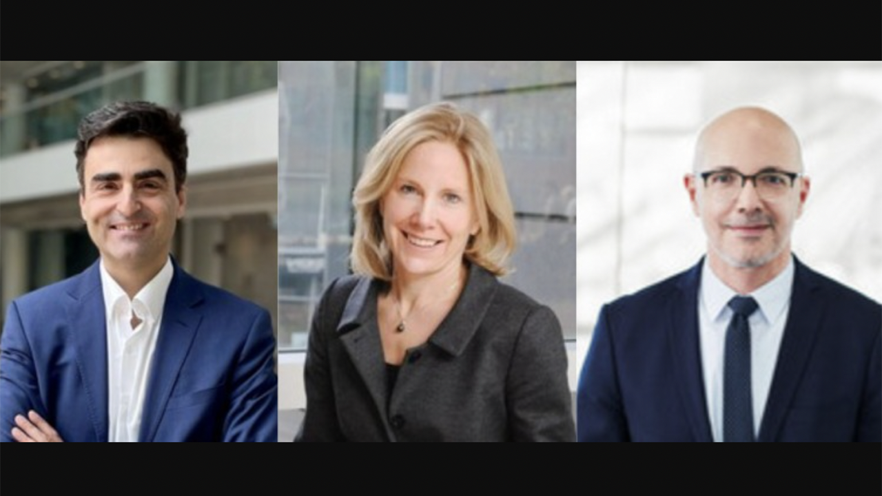 Daniel Farina (left), Sophie Lussier (center) and Philippe Batani will transition to new roles at CDPQ Infra starting Sept. 5.