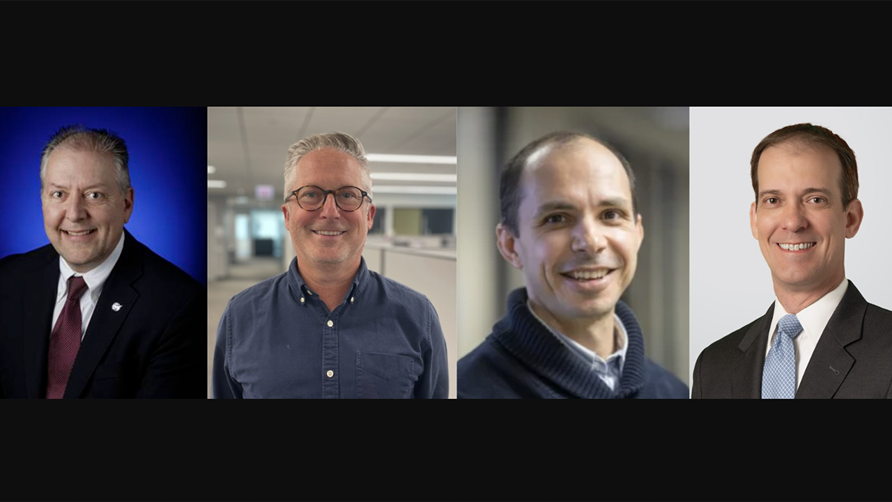 Pictured (left to right): William Thomas (Tom) McMurry Jr., National Transportation Safety Board; Rob Nash, Regional Transportation Authority of Northeastern Illinois; Alejandro Solis, HDR; and Benjamin Allen, Holland & Knight.