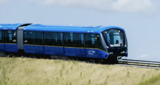 Alstom’s Mark V cars “will make SkyTrain better and more convenient for our customers, with added amenities for people using mobility devices, strollers, and bicycles,” reported Kevin Quinn, CEO of TransLink, which on Aug. 22 unveiled the new cars (above) that have entered the testing phase at a Kingston, Ontario, facility. (TransLink Photograph)