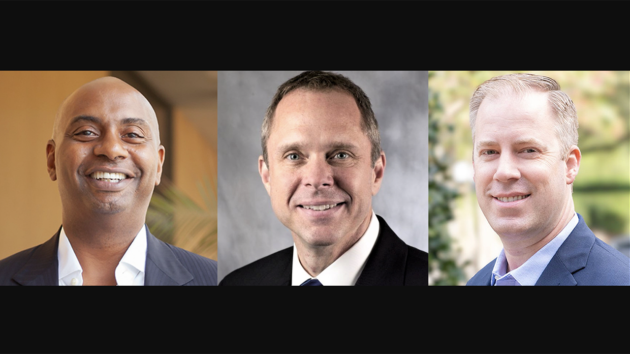 Matthew Tucker, Global Transit Director at HDR (left); Rick Clary, Vice President of Human Resources at A. Stucki Company (center); and Christopher King, Chief Commercial Officer at Duos Technologies.