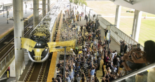 “Brightline’s Orlando Station sets a new benchmark for transportation between two of Florida’s busiest regions, with a seamless, convenient experience that caters to today’s modern traveler,” Brightline President Patrick Goddard said Sept. 22. (Brightline Photograph)