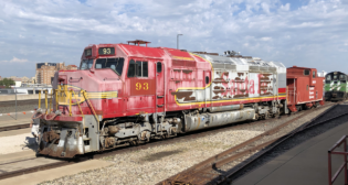 Current photograph of Santa Fe Railway diesel-electric locomotive No. 93, Courtesy of Wichita, Kans.-based Great Plains Transportation Museum.
