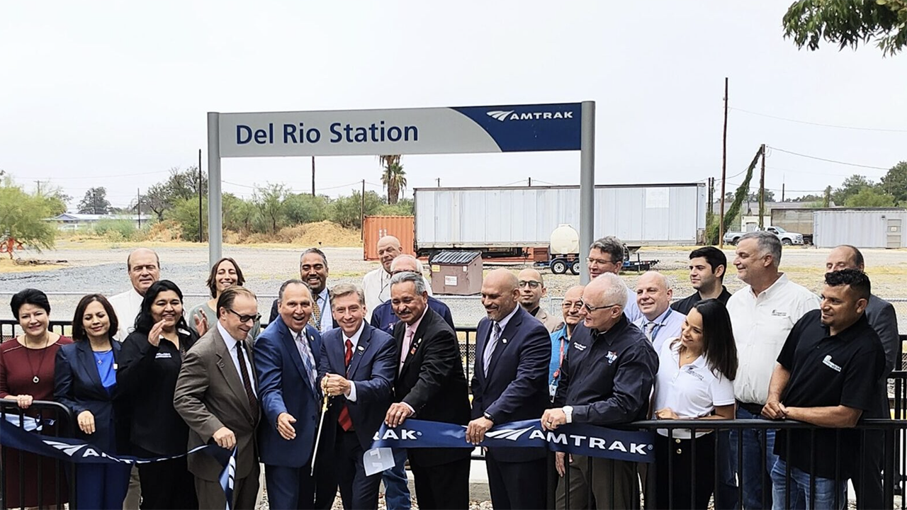 Accessibility upgrades were celebrated at Amtrak’s Del Rio station in Texas. (Amtrak Photograph)