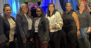 Women leaders at Norfolk Southern attended the ABL Super Tuesday Conference on Oct. 3. Pictured, left to right: Phyllis Love, Kim Spicer, Banita Hyman, Lisa Holloman, Annelle McQuerry and Marty Thomas. Banita Hyman (third from left) was named to ABL’s 100 Most Influential Black Women of 2023 list. (NS Photograph)
