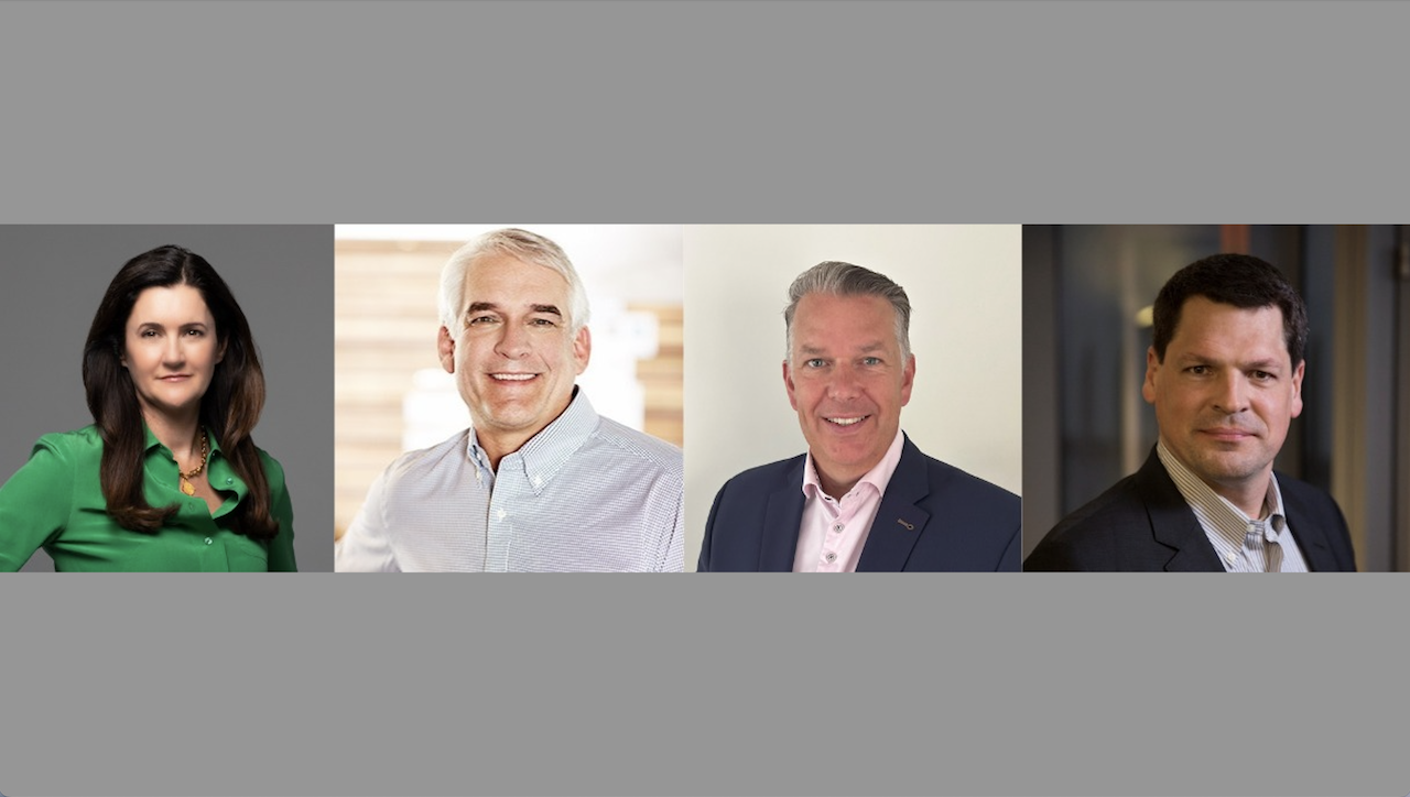 From Left to Right: Kristin Fallon, Chief Marketing Officer, Bentley Systems; Chris Bradshaw, Chief Sustainability Officer, Bentley Systems; Colin Ellam, Chief Executive Officer of Cohesive; and Oliver Conze, Senior Vice President, Bentley Infrastructure Cloud. (Images Courtesy of Bentley Systems)