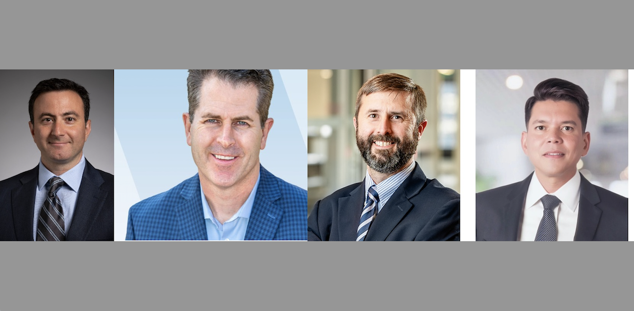 From Left to Right: George Moubayad, Chief Sustainability and Strategy Officer, Caterpillar; Patrick Watz, Midwest District Transportation Leader, WSP; Matthew Lunemann, Vice President and Engineering Director, Tunneling and Geotechnical Group, STV; and Angel Peña, Vice President for Rail and Transit, Texas/Mountain Region, STV.