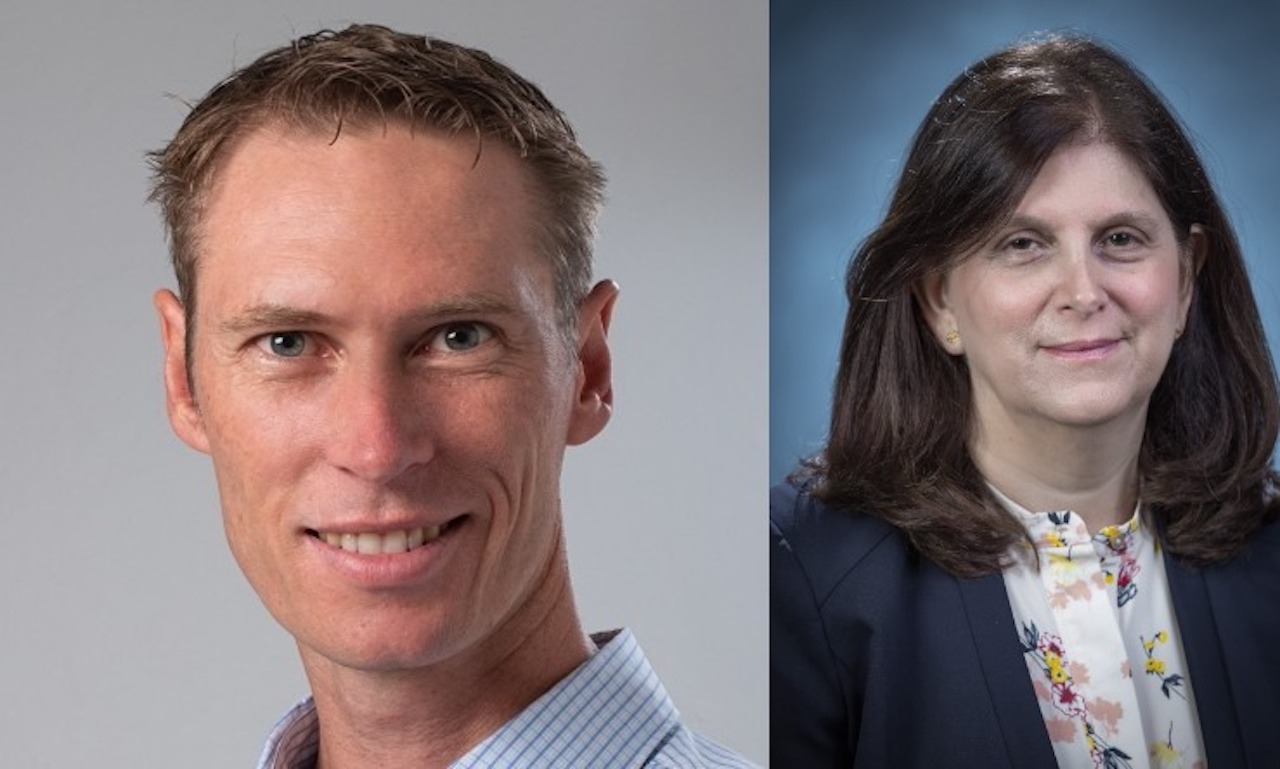 Ross Hartley, International Sales Manager, Miner Enterprises (left); and Amy Fisher, General Counsel, PANYNJ (right).