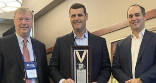 Paducah & Louisville Railway, Inc. was one of five ASLRRA Southern Region members to earn a President’s Award in 2023. ASLRRA President Chuck Baker (right) and ASLRRA Southern Region Vice President Ben Tarbutton III (left) presented the award at this month’s Eastern & Southern Region Meeting. (ASLRRA Photograph)