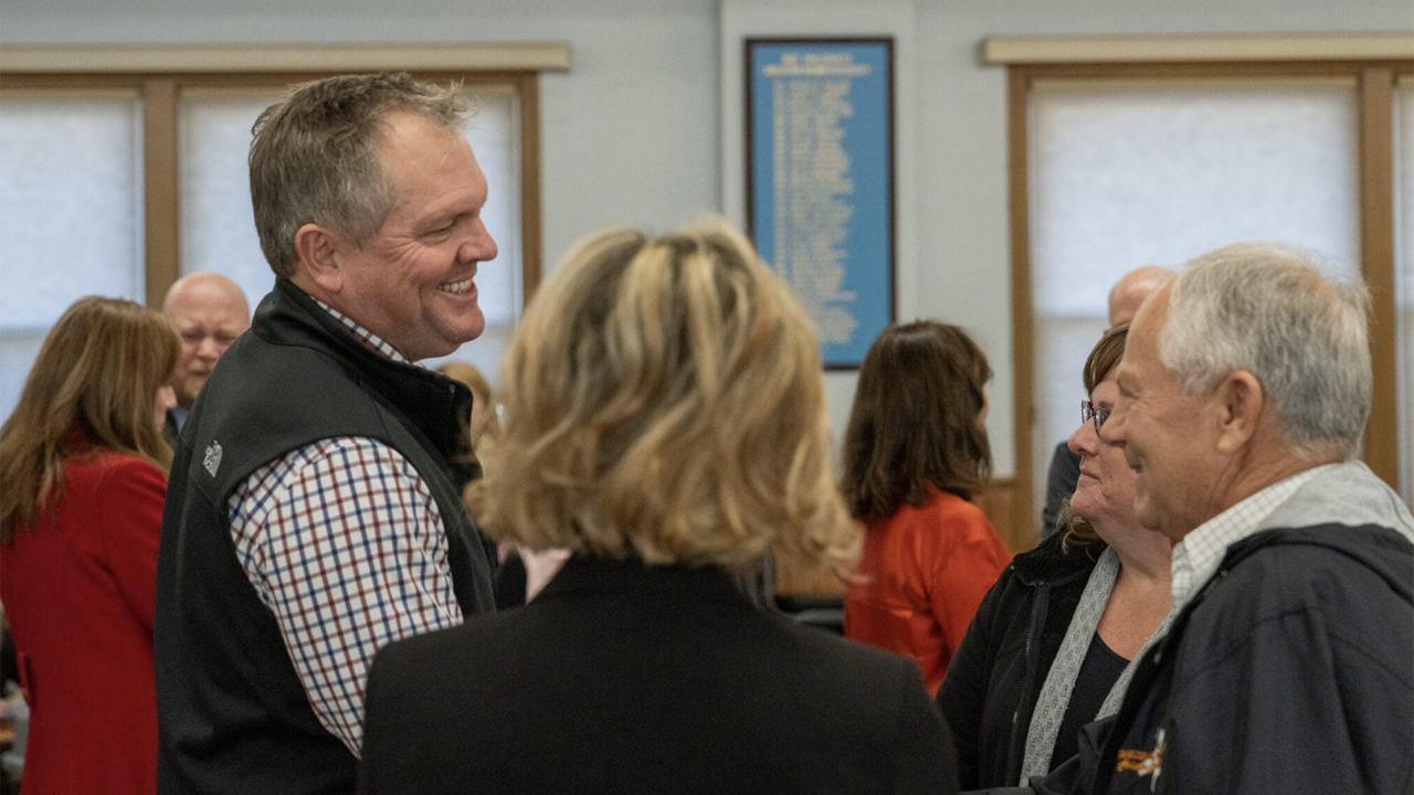 “I said from the beginning that Norfolk Southern would be here for the long haul and we will be here to see this community through,” NS CEO Alan Shaw told attendees of a Nov. 30 economic development roundtable discussion in East Palestine, Ohio. (NS Photograph)