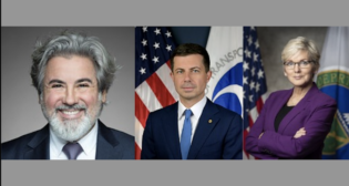 From Left to Right: Canada's Minister of Transport Pablo Rodriguez, U.S. Transportation Secretary Pete Buttigieg and U.S. Secretary of Energy Jennifer M. Granholm.