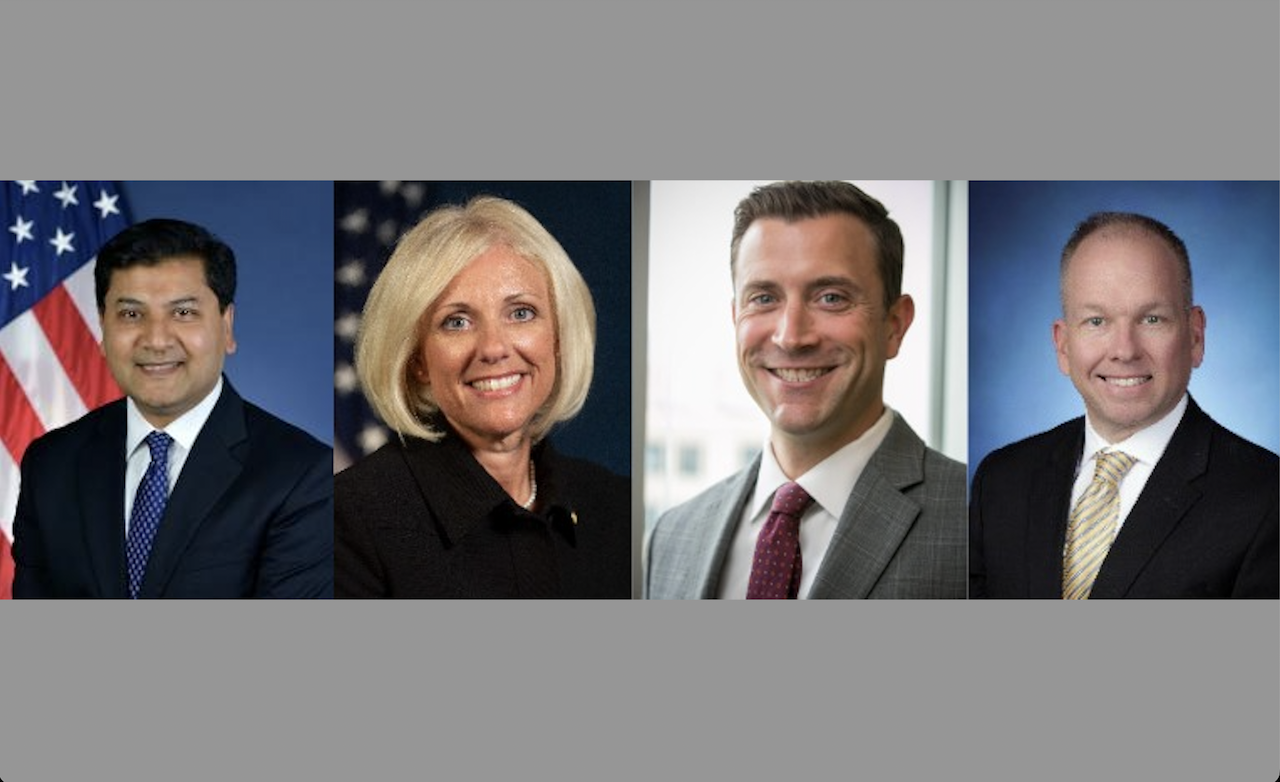 From Left to Right: Federal Railroad Administrator Amit Bose, NTSB Chair Jennifer Homendy, AAR President and CEO Ian Jefferies, and INDOT Commissioner Michael Smith.