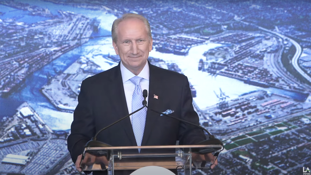 “The good news is that global trade is now edging up and we are looking forward to a return to more normal cargo volume levels in the year ahead,” Port of Los Angeles Executive Director Gene Seroka said during his Jan. 10 “State of the Port” address.