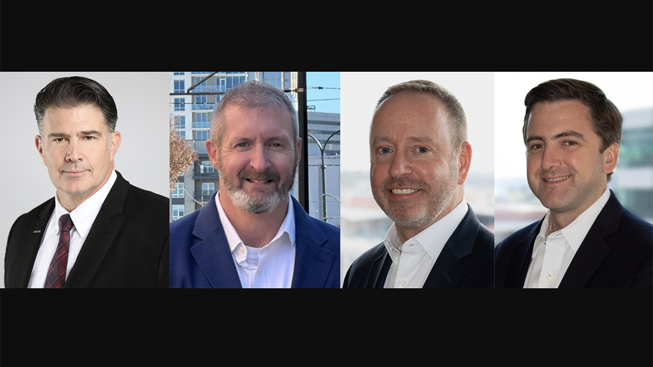 Pictured, left to right: Ray Verrelle, HNTB; Scot Sibert, STV; Tracy Marks, TransCore; and Whitt Hall, TransCore.