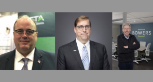 From Left to Right: Fran K. O'Connor, incoming NJDOT Commissioner; Kenneth Mobley, Group Director, HNTB; and Jim Bowers, winner of the ASLRRA 2024 Schlosser Distinguished Award.