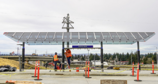 TriMet’s Gateway North MAX Station, the first new station in nine years, is set to open March 4 as part of the “A Better Red” MAX Extension and Reliability Improvements Project. (TriMet Photograph)