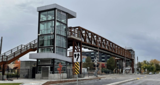 The new pedestrian bridge in Salt Lake City. (Union Pacific Photograph)