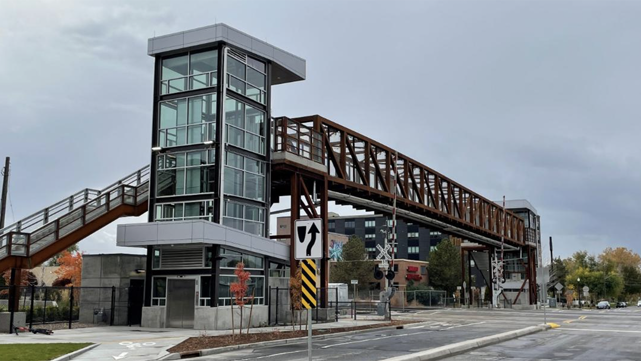 The new pedestrian bridge in Salt Lake City. (Union Pacific Photograph)