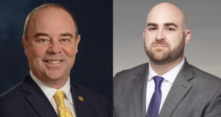 Craig Thompson, AASHTO President (2023-24) and Wisconsin DOT Secretary (left), and Garrett Eucalitto, AASHTO Vice President (2023-24) and Connecticut DOT Commissioner.