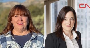 Lisa Patterson, Freight Rail Environmental Manager, HDR (left); and Marianne Limoges, Vice President and Treasurer, CN (right).