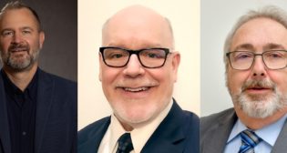 From Left to Right: R.J. Corman Railroad Services VP Mark Boyle; Dan Blair, Executive Director of TriMet's Transit Systems and Asset Support Division; and John Weston, Executive Director of TriMet's Maintenance Operations.