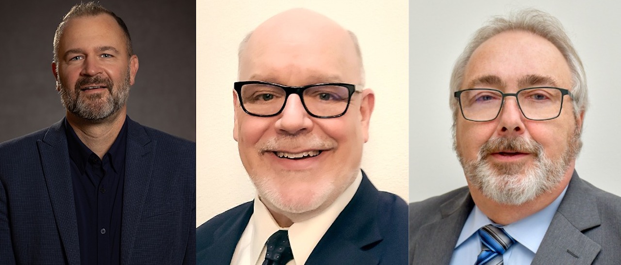 From Left to Right: R.J. Corman Railroad Services VP Mark Boyle; Dan Blair, Executive Director of TriMet's Transit Systems and Asset Support Division; and John Weston, Executive Director of TriMet's Maintenance Operations.